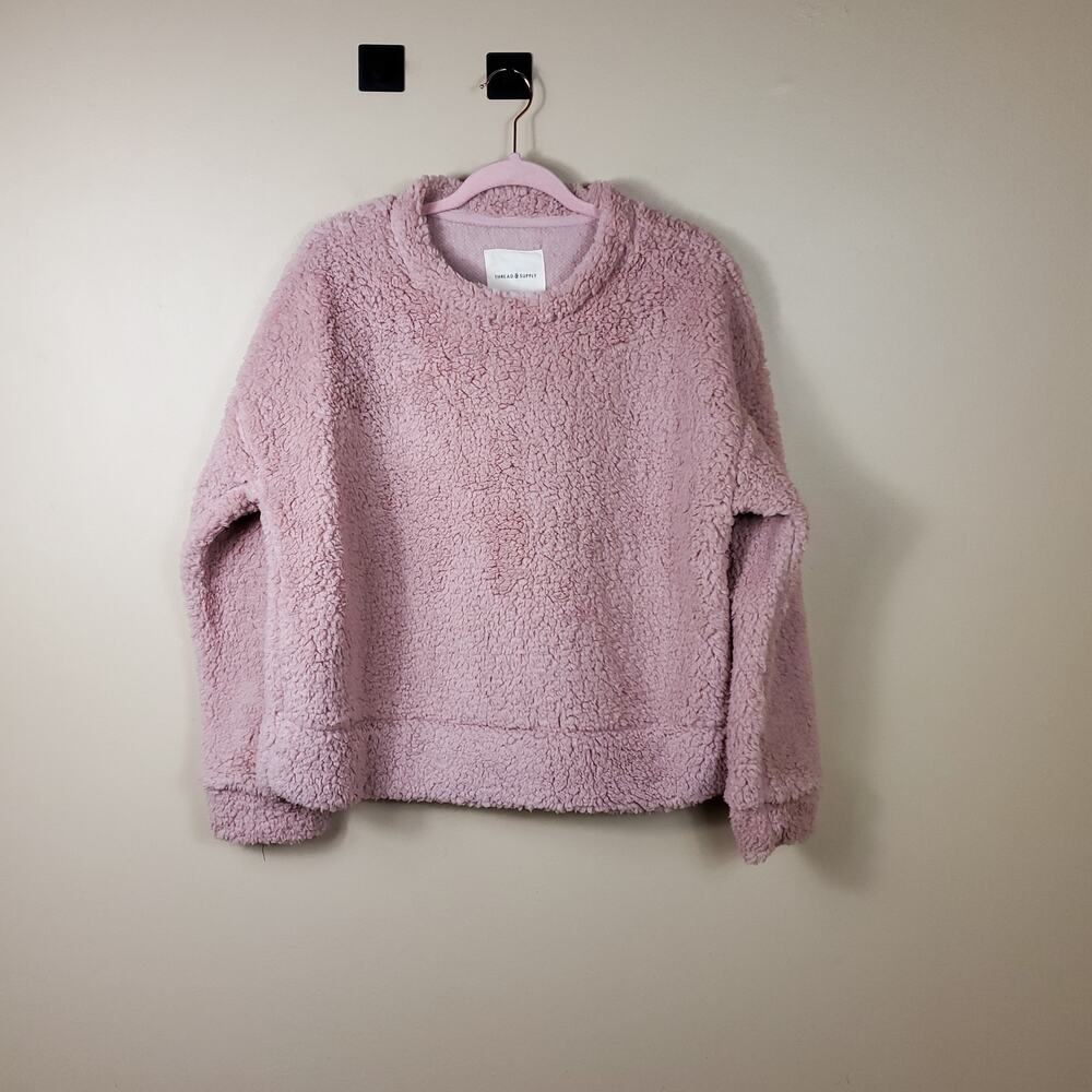 Thread & Supply Wubby Blush Pink Crewneck Soft Comfy Sweater Size M
